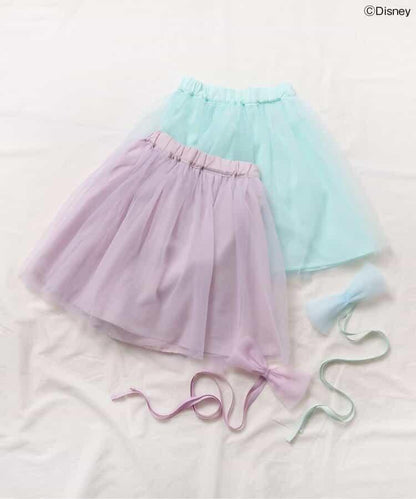 《迪士尼》角色/公主 簡易梳妝蕾絲寬褲