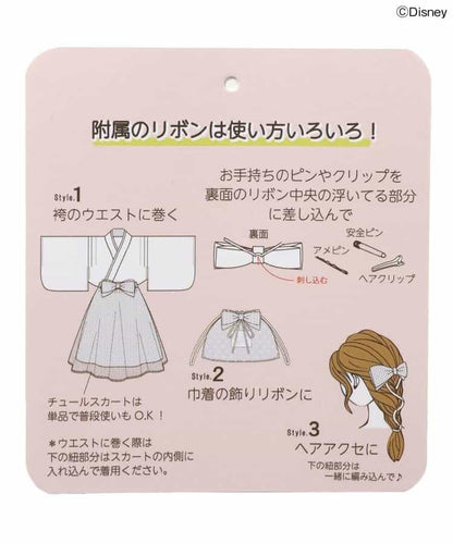 《迪士尼》角色/公主 簡易梳妝蕾絲寬褲