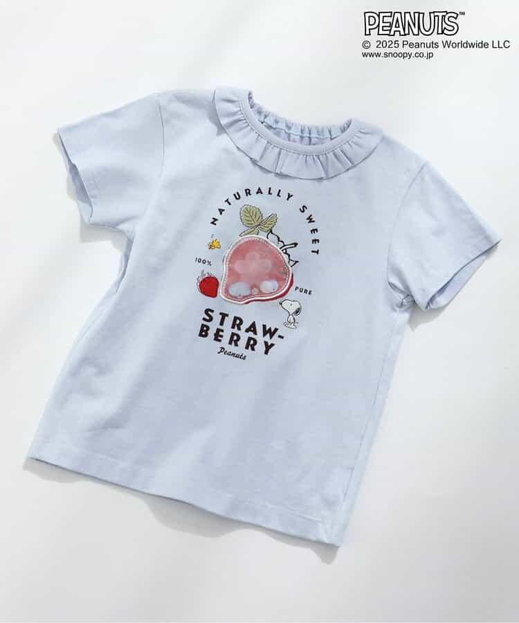 《花生漫畫》 帶褶邊水果圖案T恤