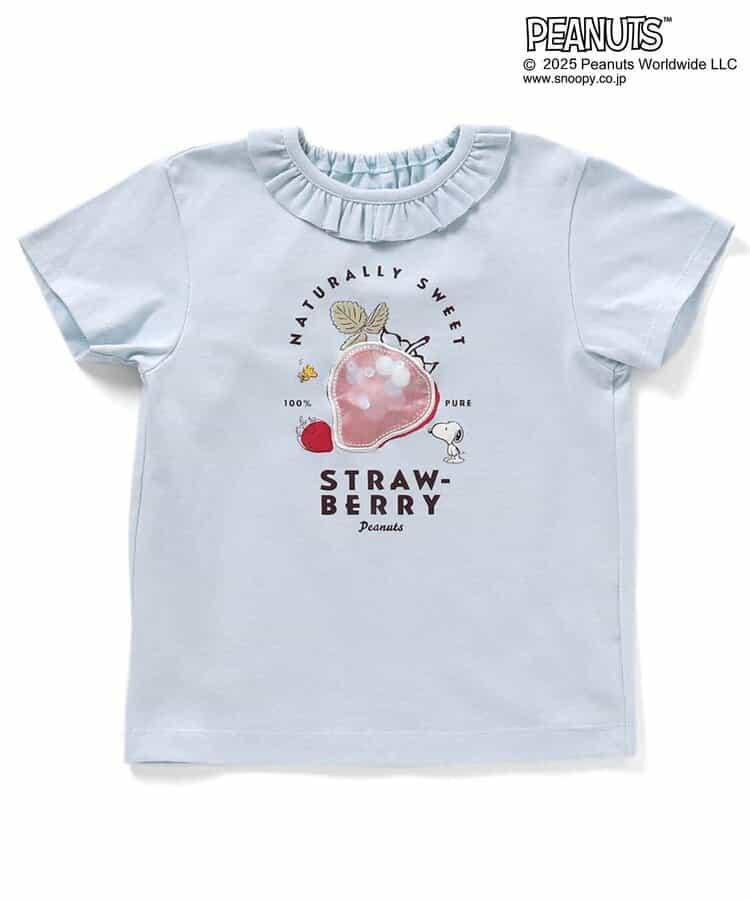 《花生漫畫》 帶褶邊水果圖案T恤