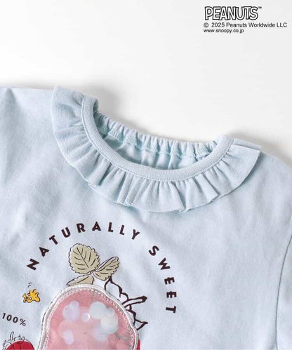 《花生漫畫》 帶褶邊水果圖案T恤