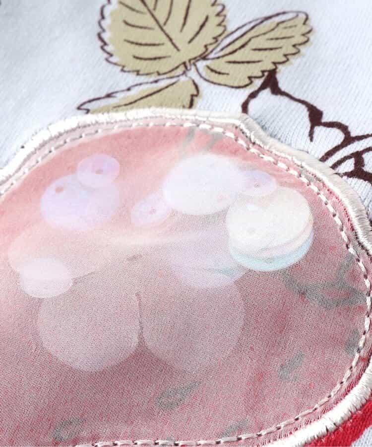 《花生漫畫》 帶褶邊水果圖案T恤