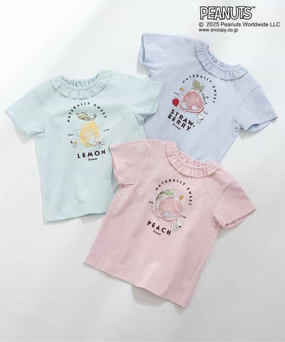 《花生漫畫》 帶褶邊水果圖案T恤