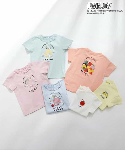 《花生漫畫》 帶褶邊水果圖案T恤