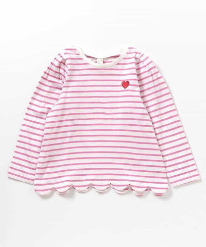 下襬扇邊心形圖案T恤