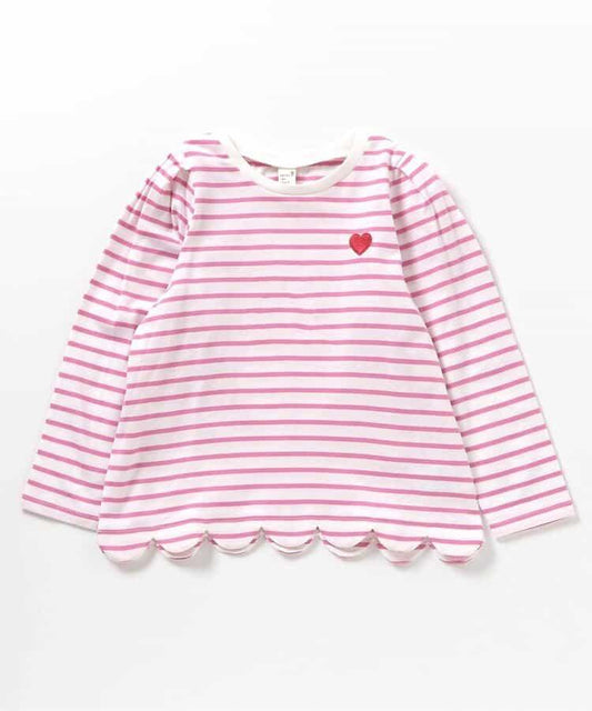 下襬扇邊心形圖案T恤