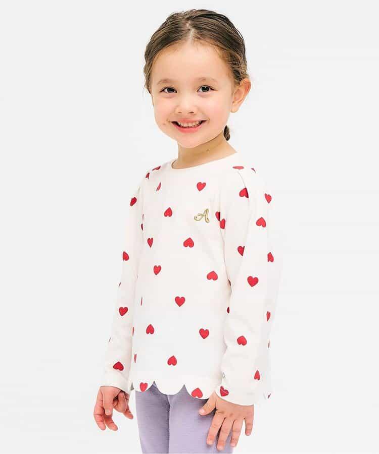 下襬扇邊心形圖案T恤