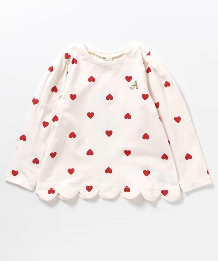 下襬扇邊心形圖案T恤