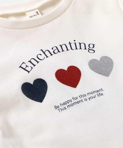 下襬扇邊心形圖案T恤