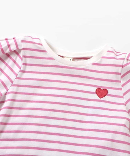 下襬扇邊心形圖案T恤