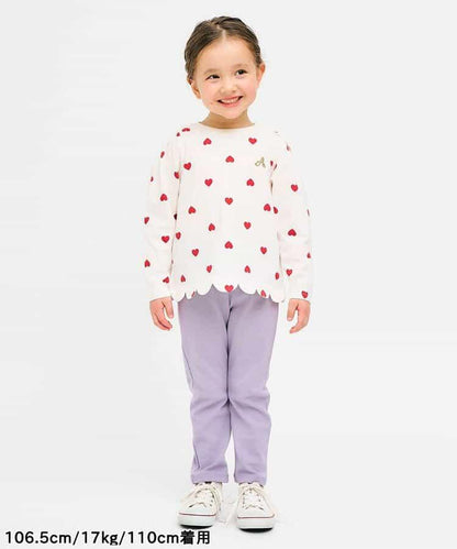 下襬扇邊心形圖案T恤