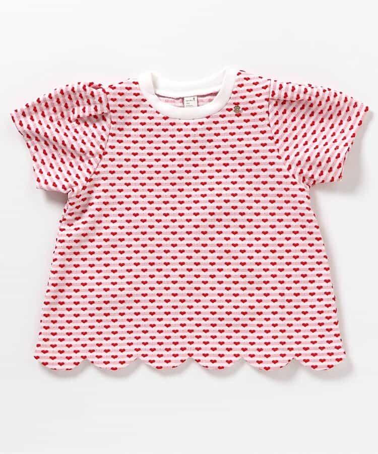 扇邊心形提花T恤