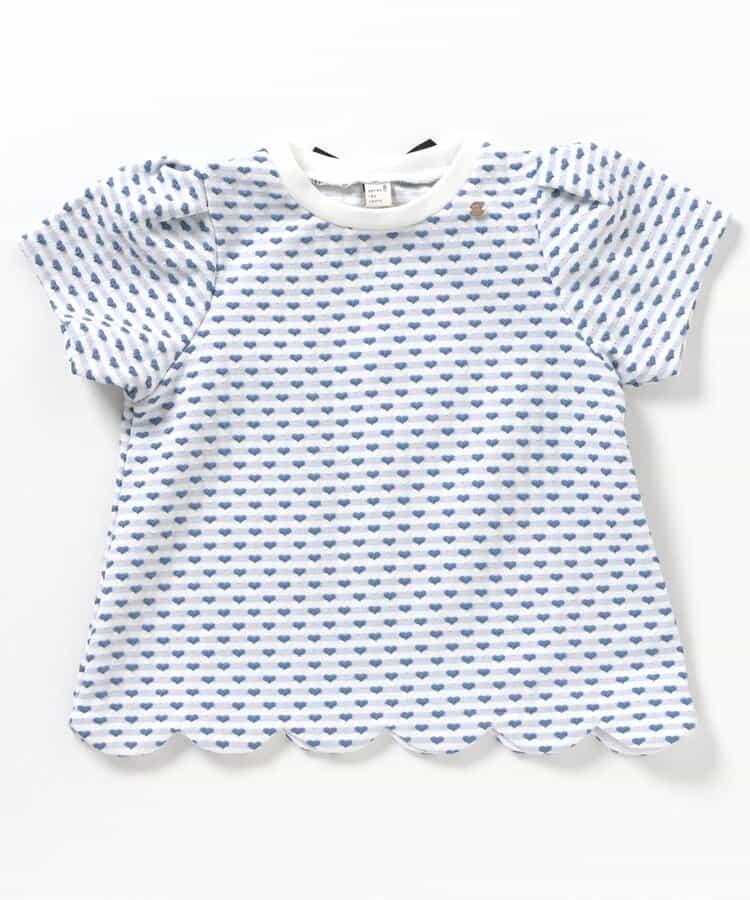 扇邊心形提花T恤