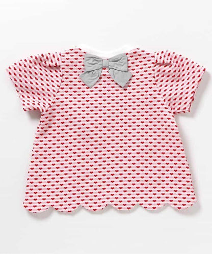 扇邊心形提花T恤