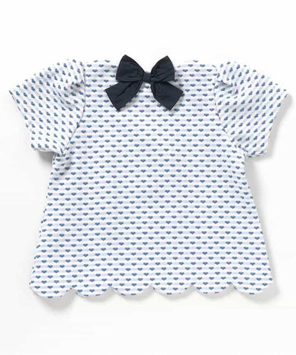 扇邊心形提花T恤