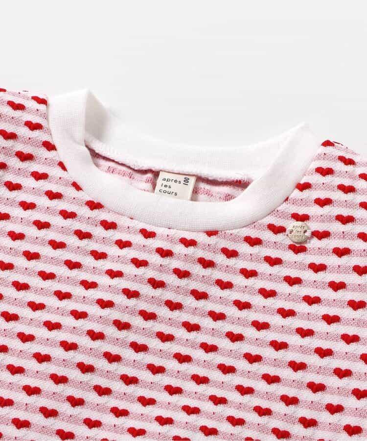 扇邊心形提花T恤