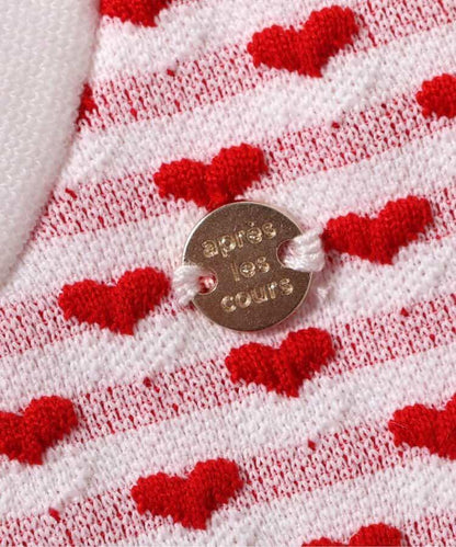 扇邊心形提花T恤