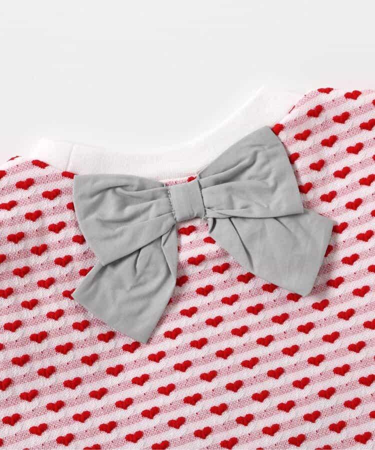 扇邊心形提花T恤