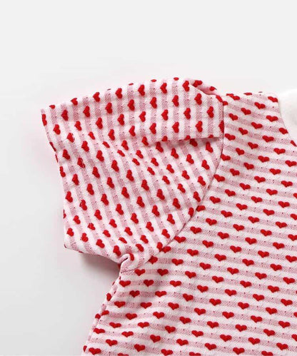 扇邊心形提花T恤