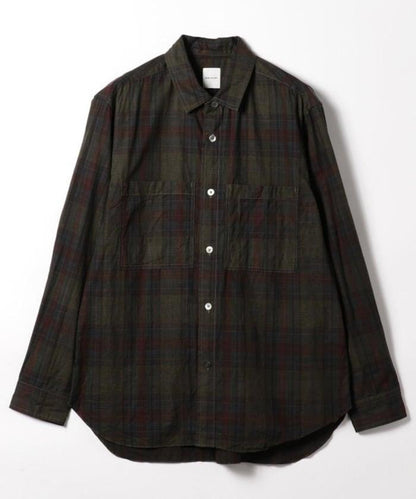 馬德拉斯印花塗層工裝襯衫