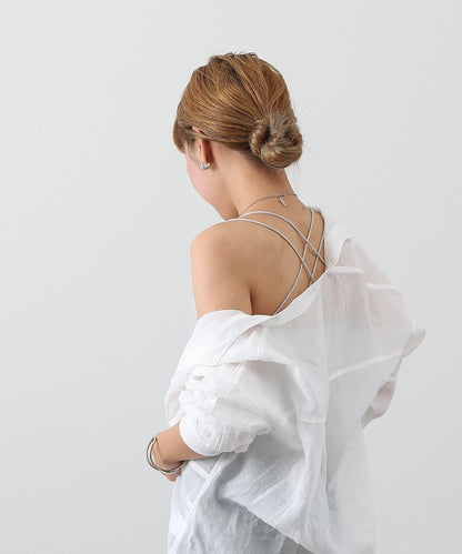 【SS優先】帶杯交叉彈力吊帶背心