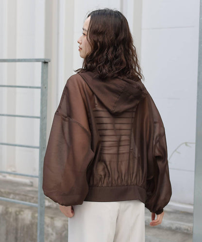 透明滌綸煮沸帶帽羽絨服