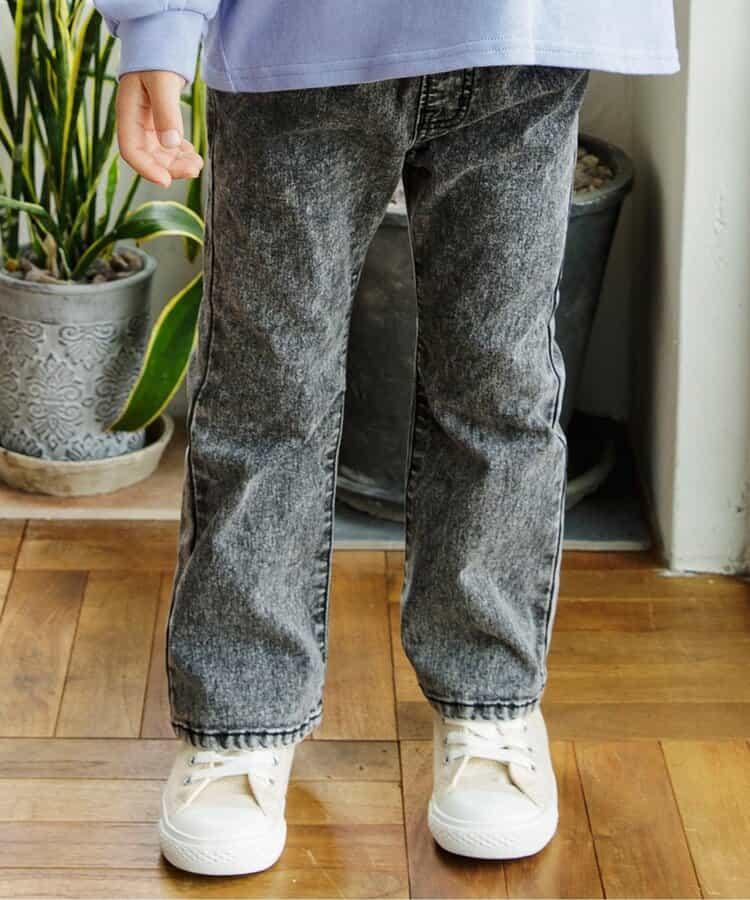 化學處理過的喇叭褲牛仔褲 十分褲長