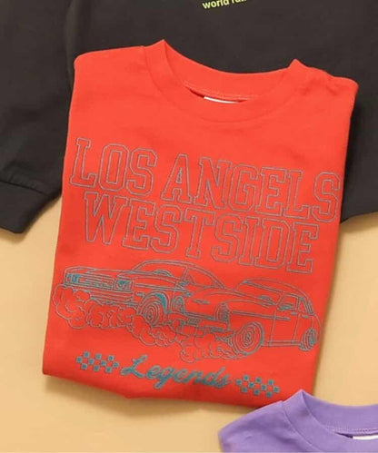 多色印花長袖T恤