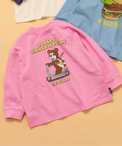 多色印花長袖T恤