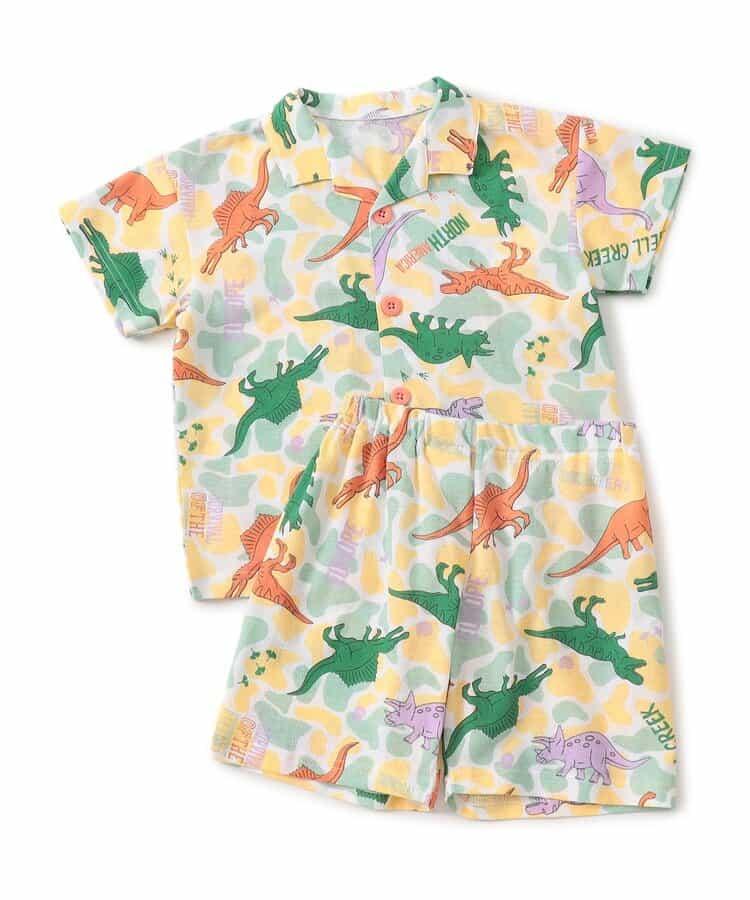 恐龍迷彩圖案開襟睡衣