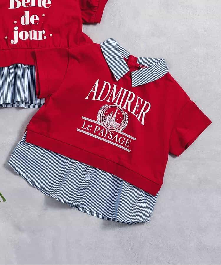 【連衣裙】襯衫圖案印花T恤