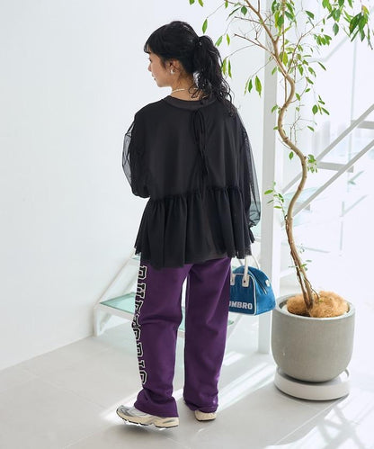 【套裝商品】蕾絲疊層 印花長袖T-shirt