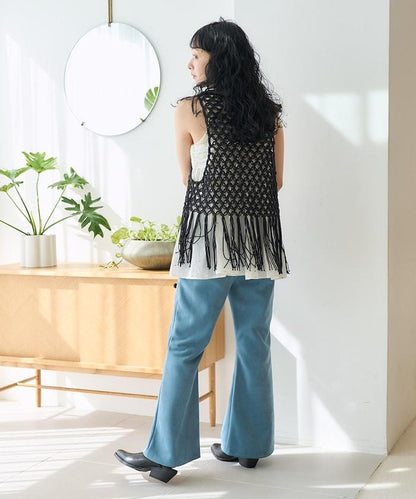 流蘇圖案編織馬甲