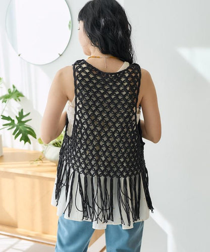 流蘇圖案編織馬甲