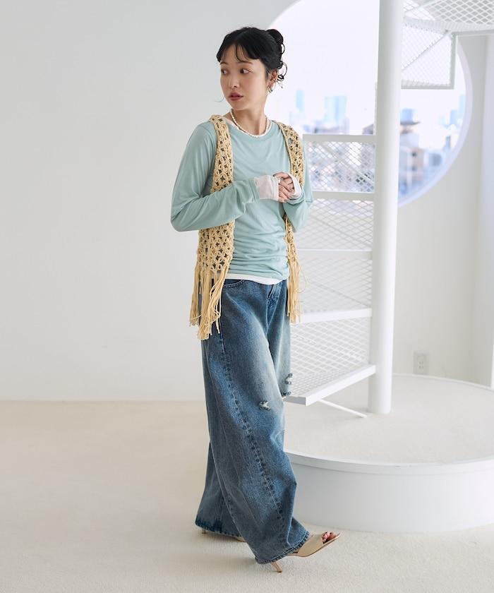 流蘇圖案編織馬甲