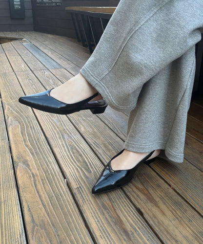 【限定】軟質後帶尖頭高跟鞋