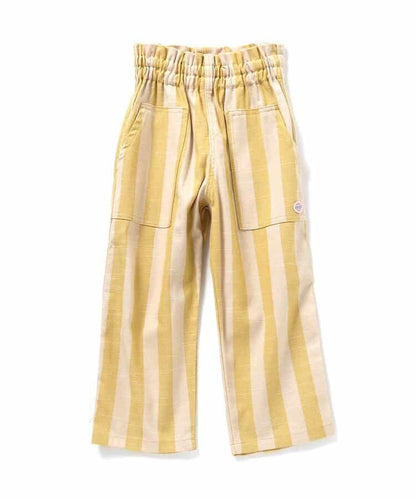 條紋拼接寬鬆工裝褲 七分褲