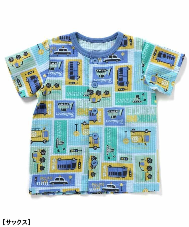 動感車輛圖案開衩睡衣