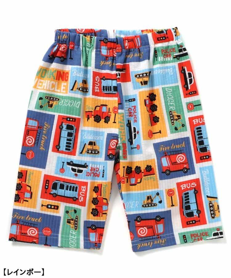 動感車輛圖案開衩睡衣