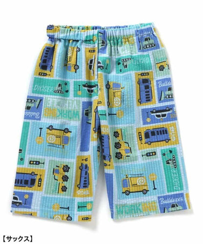 動感車輛圖案開衩睡衣