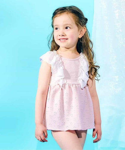 後蝴蝶結蕾絲連衣裙泳裝