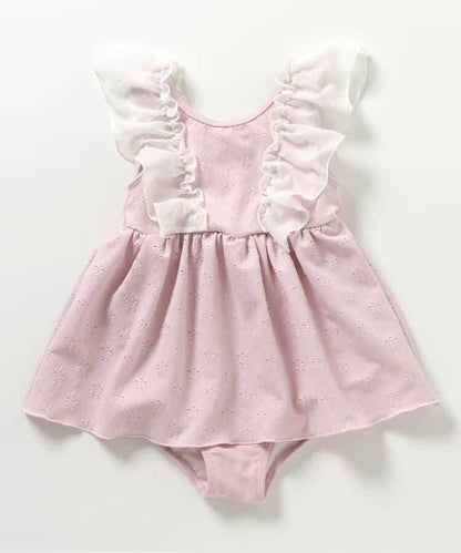 後蝴蝶結蕾絲連衣裙泳裝