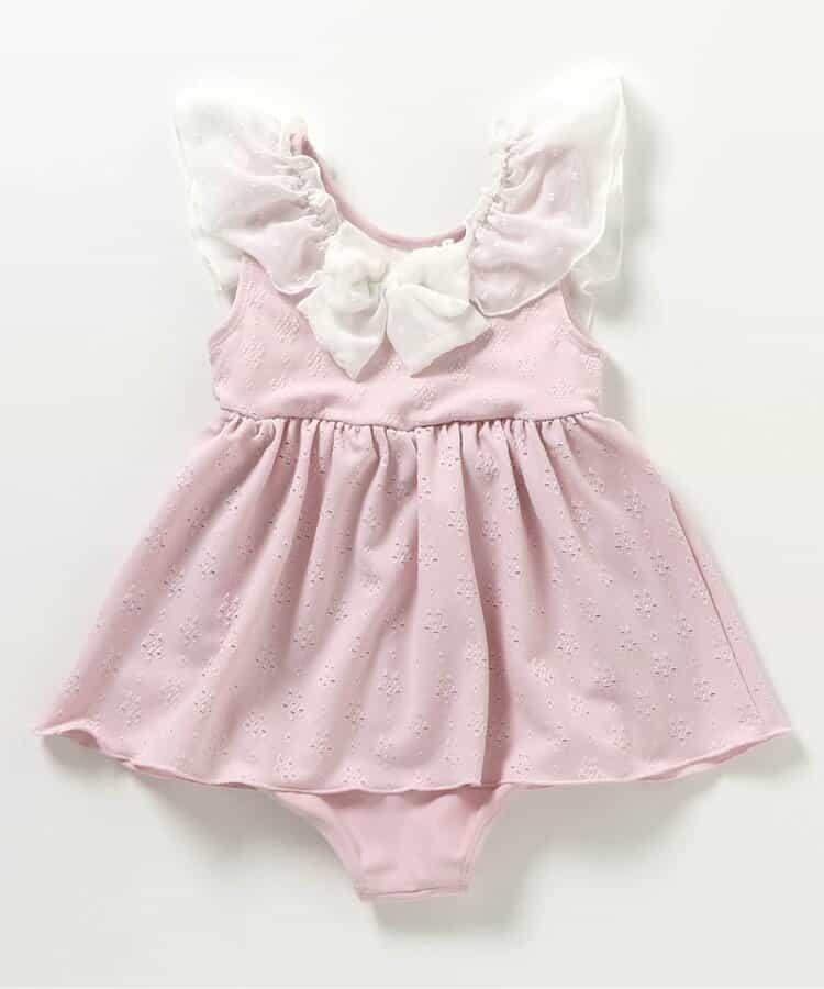 後蝴蝶結蕾絲連衣裙泳裝