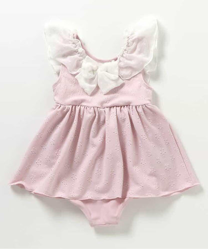 後蝴蝶結蕾絲連衣裙泳裝