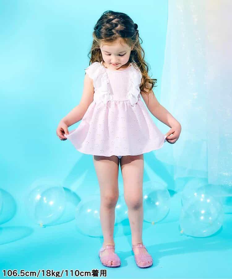 後蝴蝶結蕾絲連衣裙泳裝