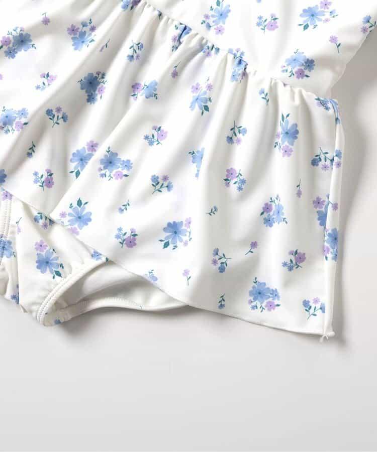 肩蝴蝶結泡泡袖連衣裙泳裝