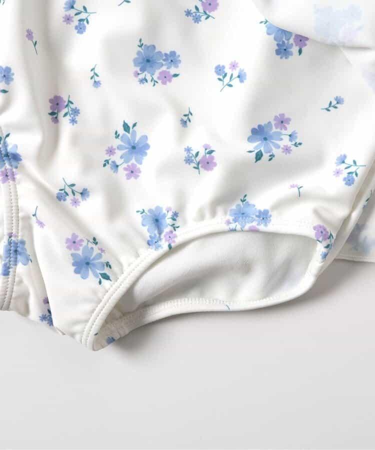 肩蝴蝶結泡泡袖連衣裙泳裝