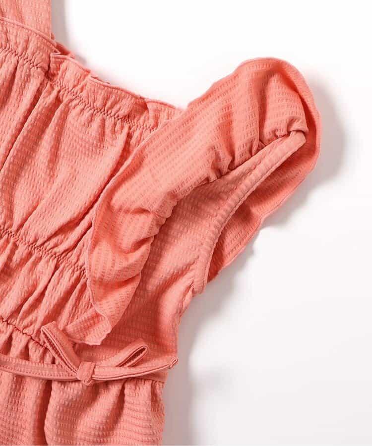 檸檬·花紋收褶分體泳衣