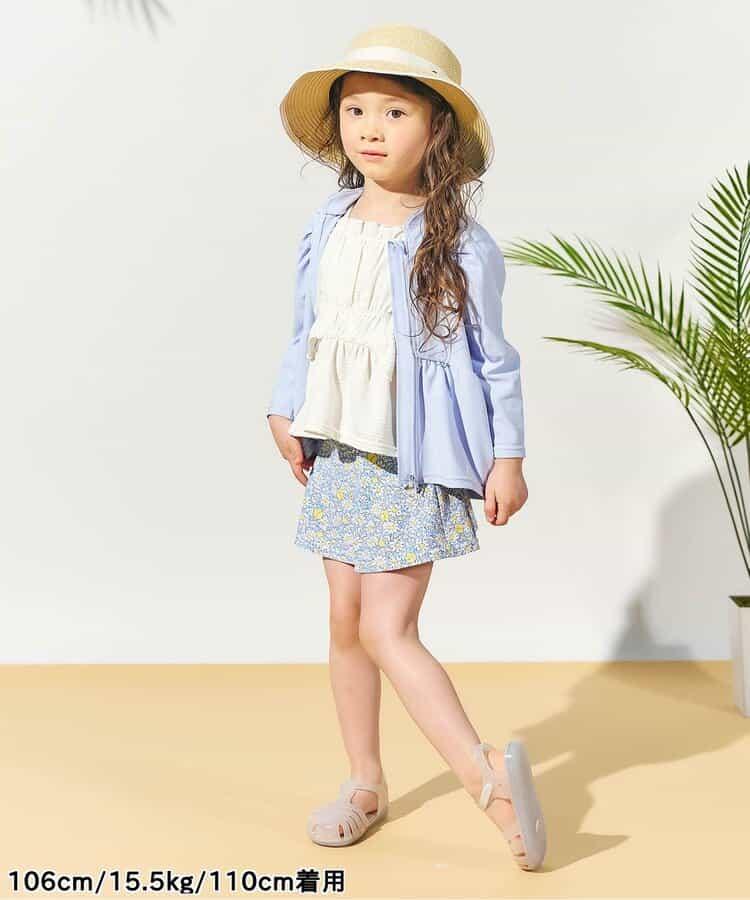 檸檬·花紋收褶分體泳衣