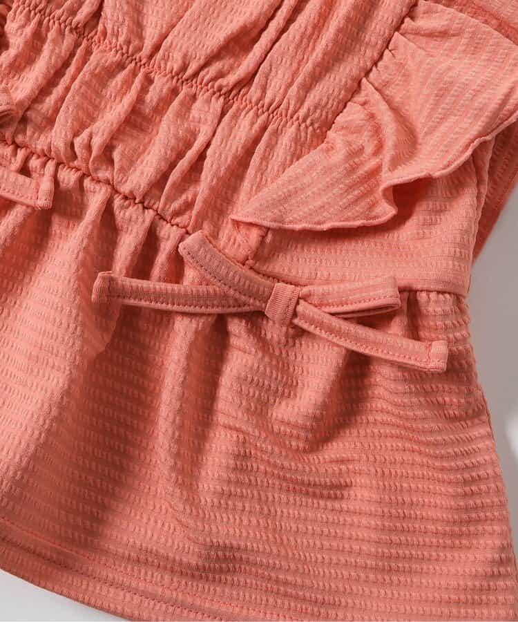 檸檬·花紋收褶分體泳衣